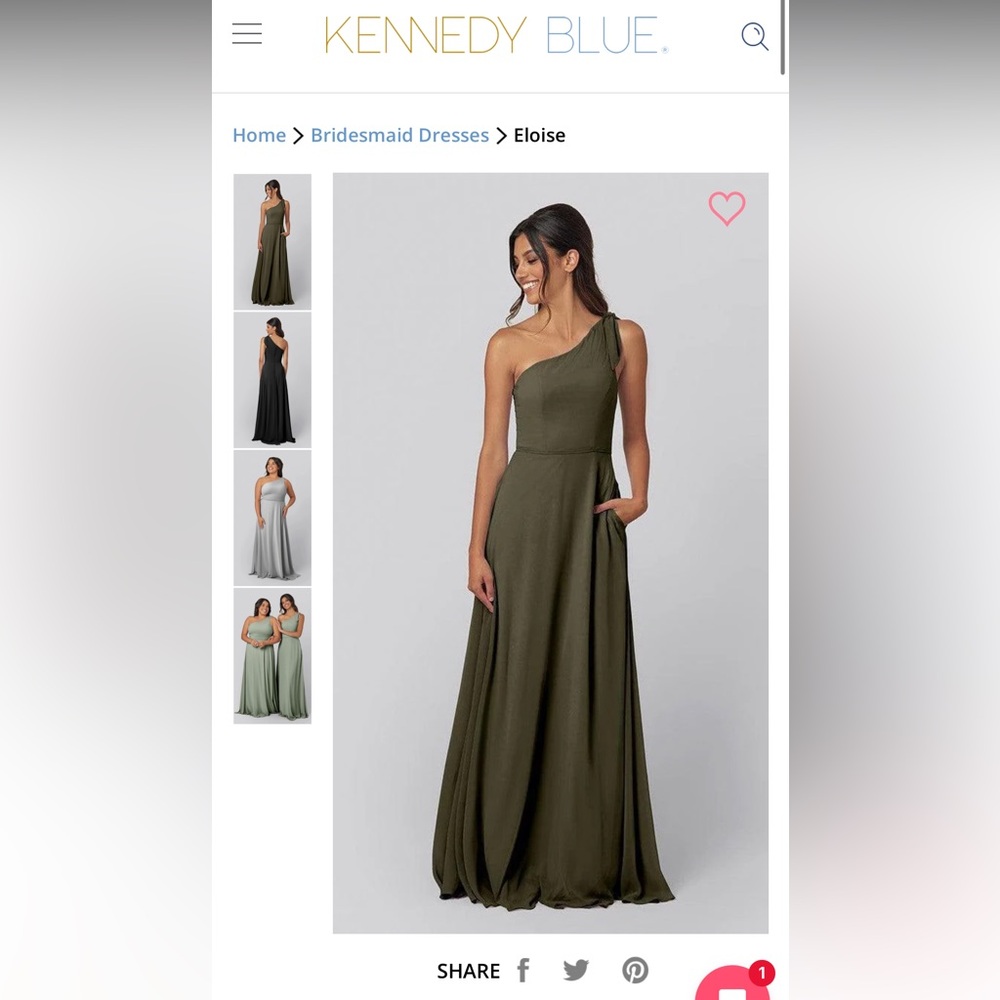 Kennedy Blue Bridesmaid Dress Olive Green One-Shoulder Dress